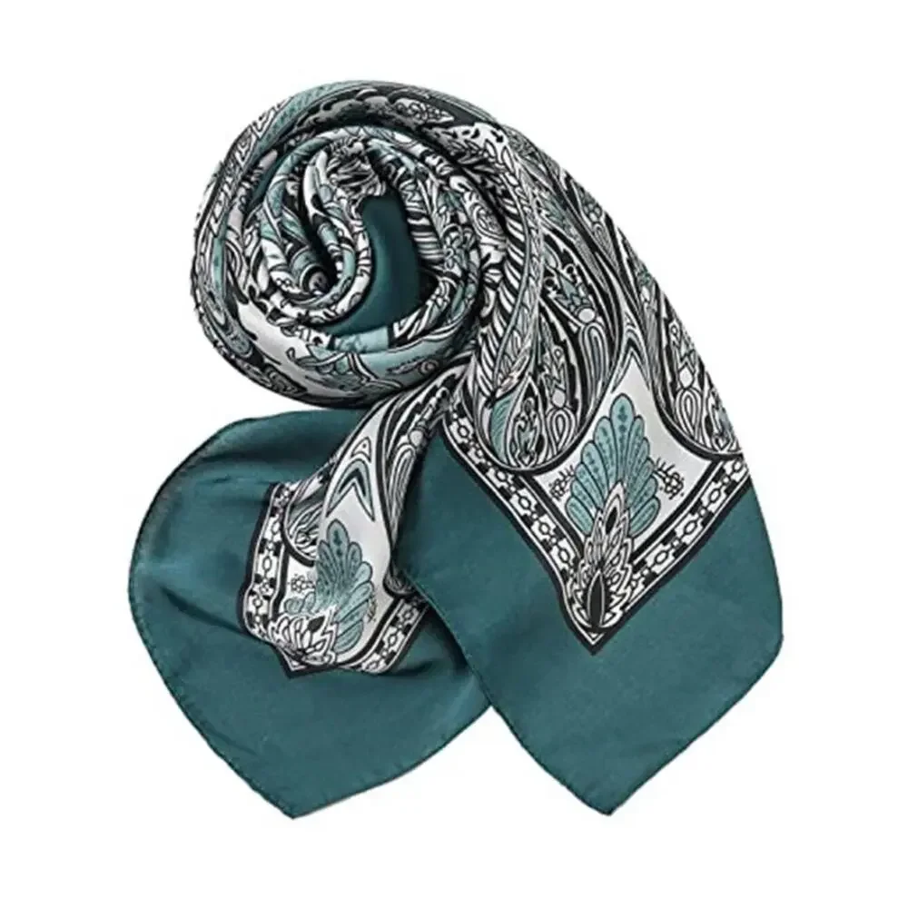 Turquoise Color Head Hair Scarf Like Satin Silk Scarf Sleeping Hair Wrapping